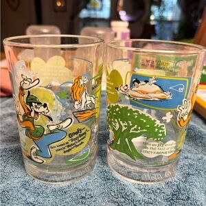 Vintage Disney Character Glasses Set